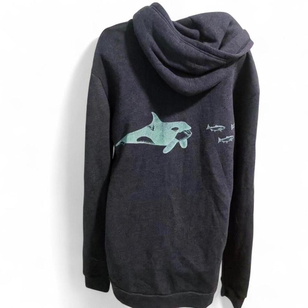 The Print Shop Orca Whale Zip-Up Hoodie - Grey - Size 2X NWT